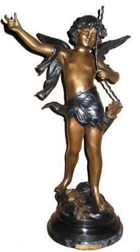 Museumize:Cupid Holding Bow Statue, Lost Wax Bronze - 7937