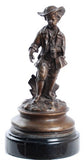 Museumize:French Boy with Money Bag Statue, Lost Wax Bronze - 7943