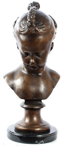 Museumize:French Girl Bust, Lost Wax Bronze - 7895