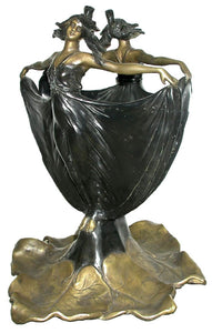 Museumize:Two Ladies Forming a Flower Vase Large, Lost Wax Bronze - 7938-23