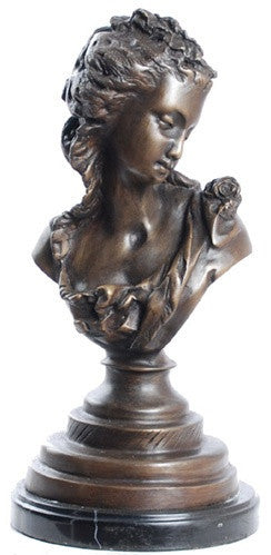 Museumize:Victorian Girl Bust, Lost Wax Bronze - 7920