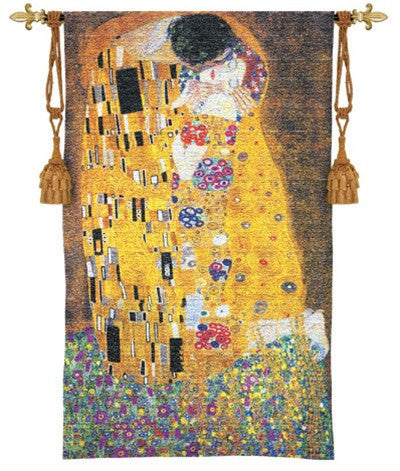 Museumize:The Kiss by Klimt Tapestry Woven with Gold, Assorted Sizes