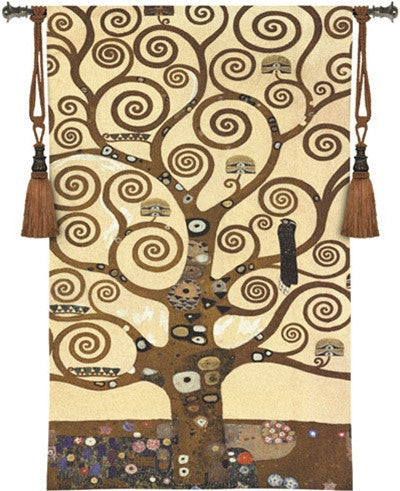 Museumize:Tree of Life by Klimt Tapestry Woven with Gold Embellishments - 6782